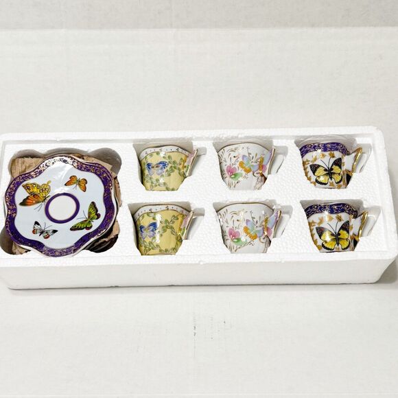 Butterfly Demitasse Tea Cup And Saucer Formalities By Baum Bros 6 NEW VTG!